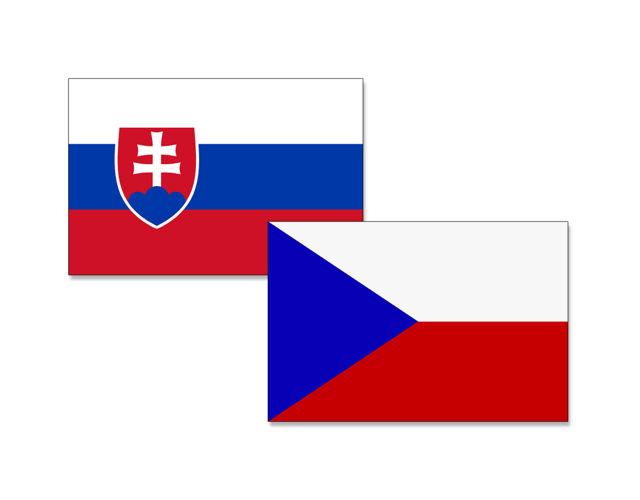 Le bandiere di Slovacchia e Repubblica Ceca