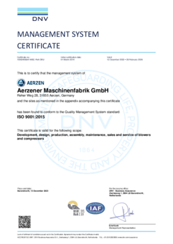 AERZEN Certificate DIN ISO 9001 