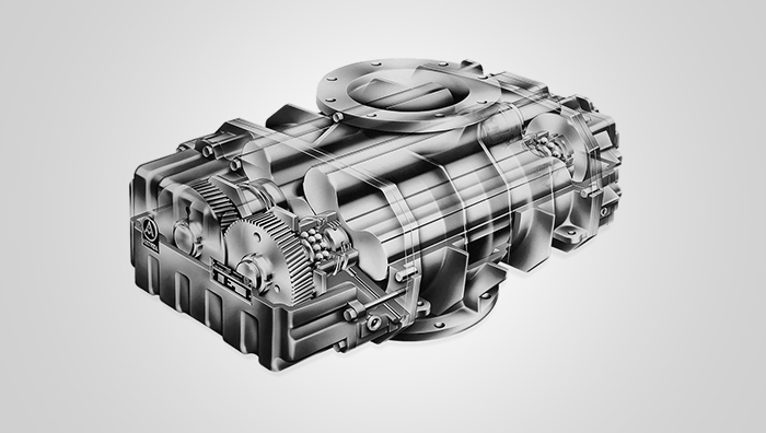 Aerzen develops positive displacement blowers with internal pulsation dampening, this milestone in the design of blowers was patented to the Aerzener Maschinenfabri