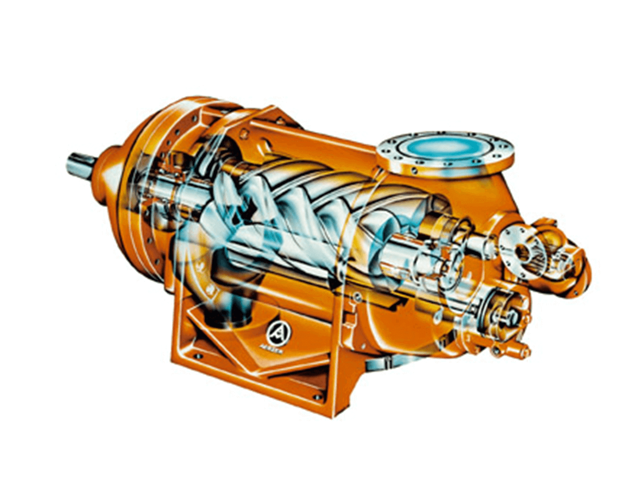 Screw compressor with oil-injection for the compressed air industry