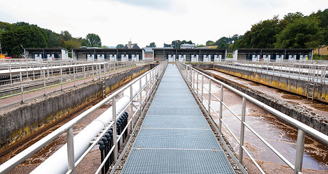 Picture of the Central bridge the Aachen-Soers wastewater treatment plant