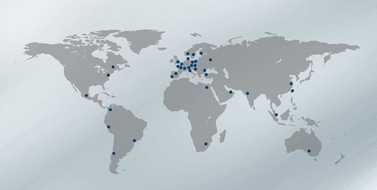 Carte des filiales d’AERZEN et des centres de services